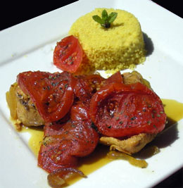 cuisine marocaine - Recette marocaine du tajine de poulet  la tomate caramlise